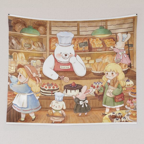 Item preview, Cozy Bakery Cute Bear and Friends Illustration designed and sold by Oniyasha.