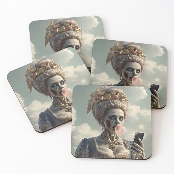 Item preview, Zombie In Baroque Dress with a Smartphone and a Cat designed and sold by NightTimeJ.