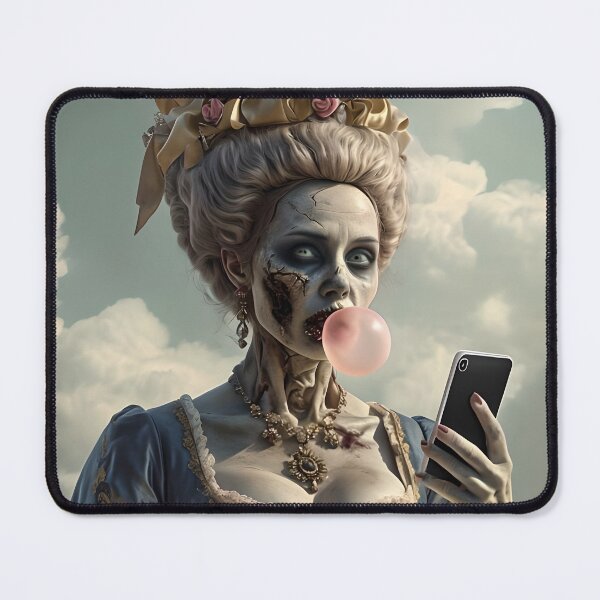 Item preview, Zombie In Baroque Dress with a Smartphone and a Cat designed and sold by NightTimeJ.