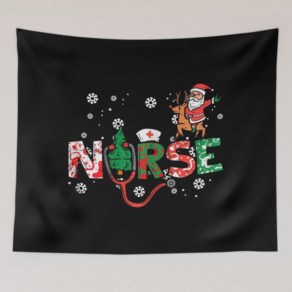 Artikelvorschau, Krankenschwester Weihnachten Weihnachtsmann Süßes Xmas Winter Scrub Top entworfen und verkauft von moodinchiawaz.