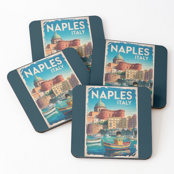 Item preview, Naples Bay Italy Illustration Travel Art Vintage designed and sold by KrisSidDesigns.