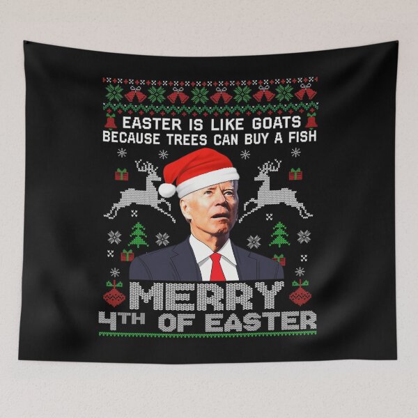 Item preview, Merry 4th Of Easter Funny Biden Ugly Christmas Sweater 	 		 designed and sold by ghrisvclann.