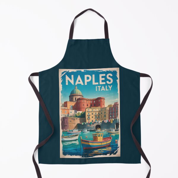 Item preview, Naples Bay Italy Illustration Travel Art Vintage designed and sold by KrisSidDesigns.