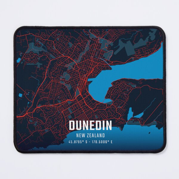 Item preview, Dunedin Red & Blue Minimalist Map designed and sold by HomeLivingCo.
