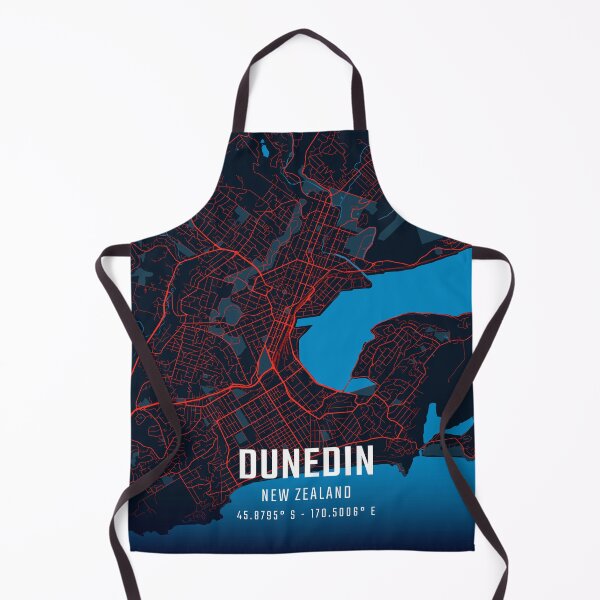 Item preview, Dunedin Red & Blue Minimalist Map designed and sold by HomeLivingCo.