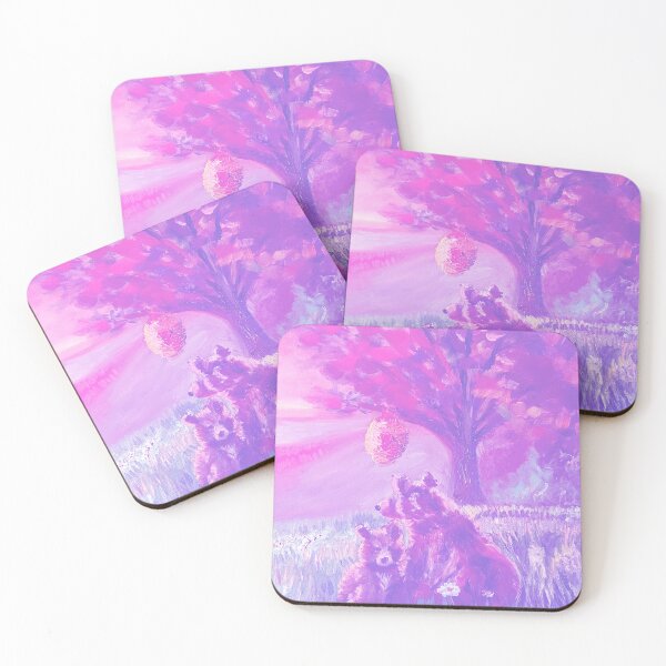 Item preview, Purple Mama and Baby Bear, Sunset Field of Daisies - Oil Painting Impressionist designed and sold by larrypnts.