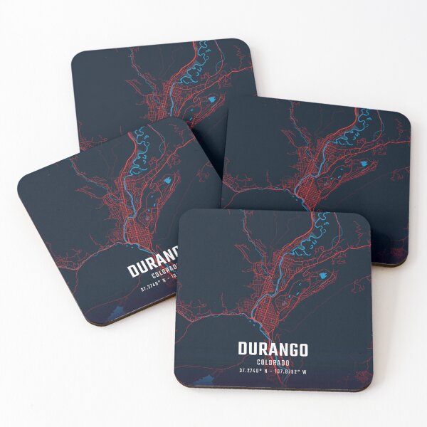 Item preview, Durango Red & Blue Minimalist Map designed and sold by HomeLivingCo.