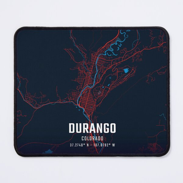 Item preview, Durango Red & Blue Minimalist Map designed and sold by HomeLivingCo.