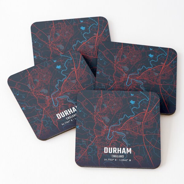 Item preview, Durham Red & Blue Minimalist Map designed and sold by HomeLivingCo.