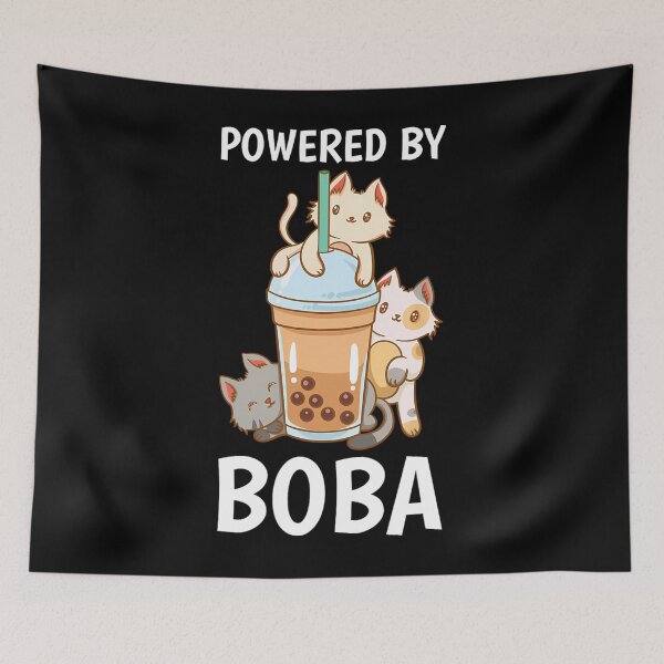 Artikelvorschau, Powered By Boba Bubble Milk Tea Tapiokaperlen Katzenliebhaber entworfen und verkauft von senacdelelg.