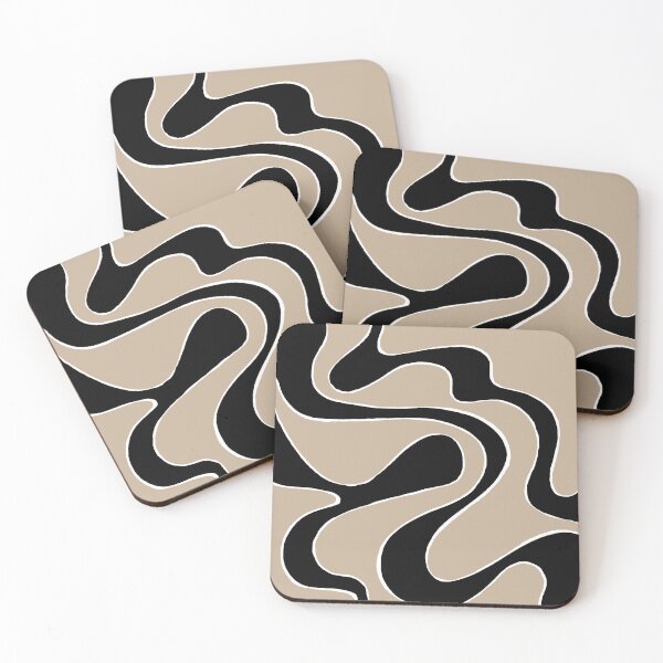 Item preview, Ebb and Flow 2 in Taupe, Black, and White designed and sold by LAEC-Shop.