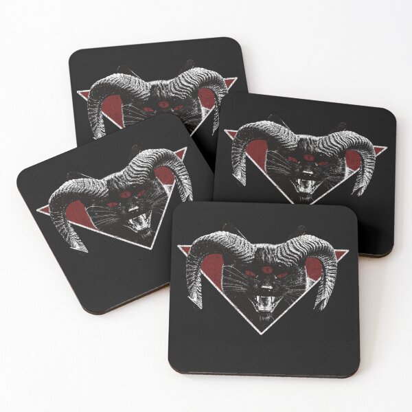 Item preview, Third-Eyed Feline – Occult Black Cat With Horns and Three Eyes Design designed and sold by jagatdsgn.