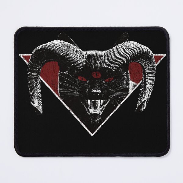 Item preview, Third-Eyed Feline – Occult Black Cat With Horns and Three Eyes Design designed and sold by jagatdsgn.