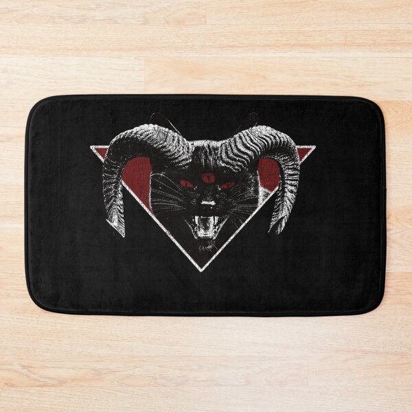 Item preview, Third-Eyed Feline – Occult Black Cat With Horns and Three Eyes Design designed and sold by jagatdsgn.