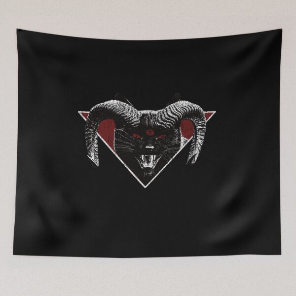 Item preview, Third-Eyed Feline – Occult Black Cat With Horns and Three Eyes Design designed and sold by jagatdsgn.