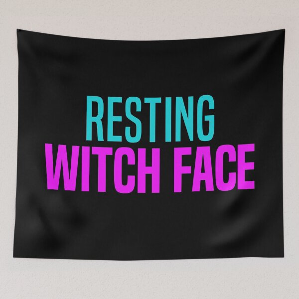 Item preview, Resting Witch Face, Aqua and Pink Funny Halloween Quotes designed and sold by Memes N Lore .