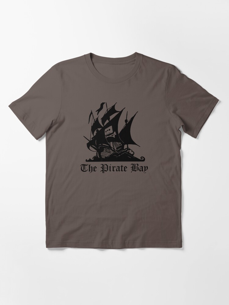  The Pirate Bay Logo Flag Crossbones Skull T-Shirt : Clothing,  Shoes & Jewelry