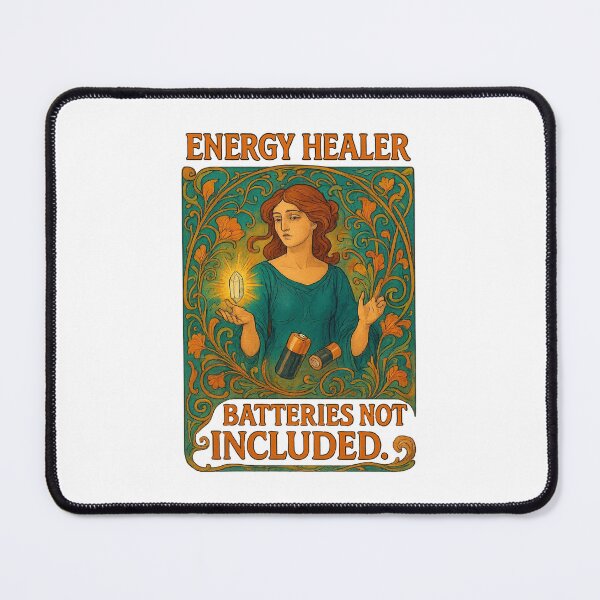 Item preview, Energy Healer - 'Batteries Not Included' T-Shirt | Spiritual Humor Art Nouveau designed and sold by MySpiritTravels.
