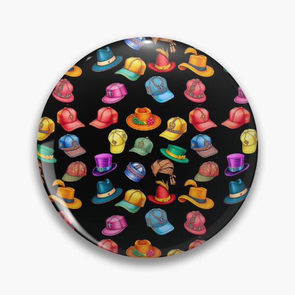 Item preview, Colorful Hats Pattern – Funky Caps, Fancy Hats & Fun Headwear Design - BLACK designed and sold by PAPIRO SIGLO XXI.