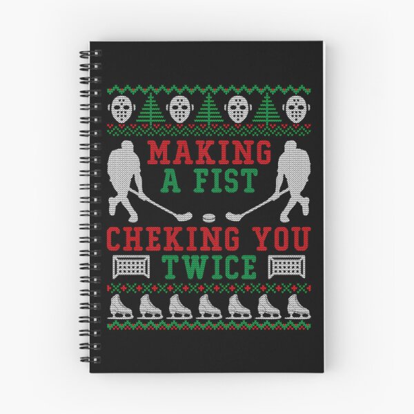 Item preview, Making A Fist Checking You Twice Hockey Sport Ugly Christmas 	 		 designed and sold by ivanofrazzano.
