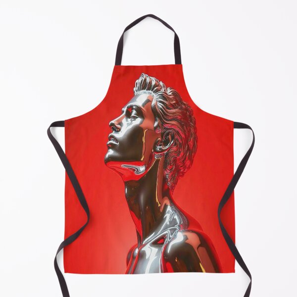 Item preview, Chrome Visionary – Red Futuristic Portrait designed and sold by Globalfeex.