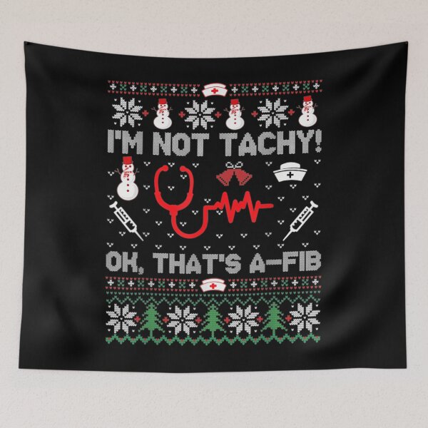 Item preview, Nurse Christmas Stethoscope RN LPN Scrub X-mas I'm Not Tachy 		 designed and sold by moodinchiawaz.