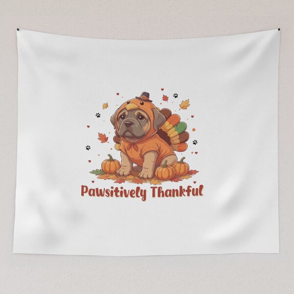 Item preview, Pawsitively Thankful Neapolitan Mastiff Thanksgiving Cute Fall designed and sold by The Real Life Symphony.
