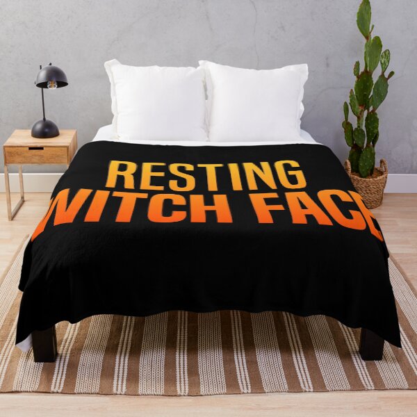 Item preview, Resting Witch Face, Hot Orange Funny Halloween Quotes designed and sold by Memes N Lore .