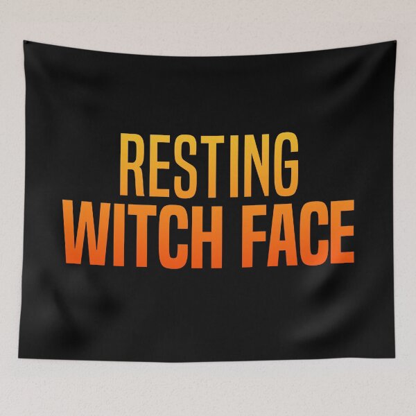 Item preview, Resting Witch Face, Hot Orange Funny Halloween Quotes designed and sold by Memes N Lore .