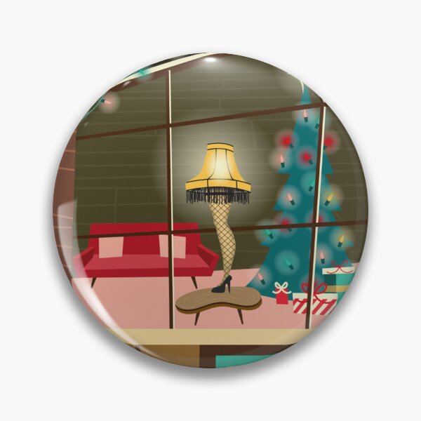 Item preview, Christmas greeting Mid Century style home Retro Living room with Leg Lamp, Christmas Tree and furniture designed and sold by Jdawnink.
