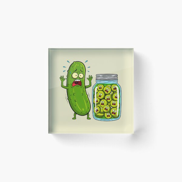Item preview, Funny Scared Pickle – Cute & Hilarious Cartoon Veggie designed and sold by The Loved Label.