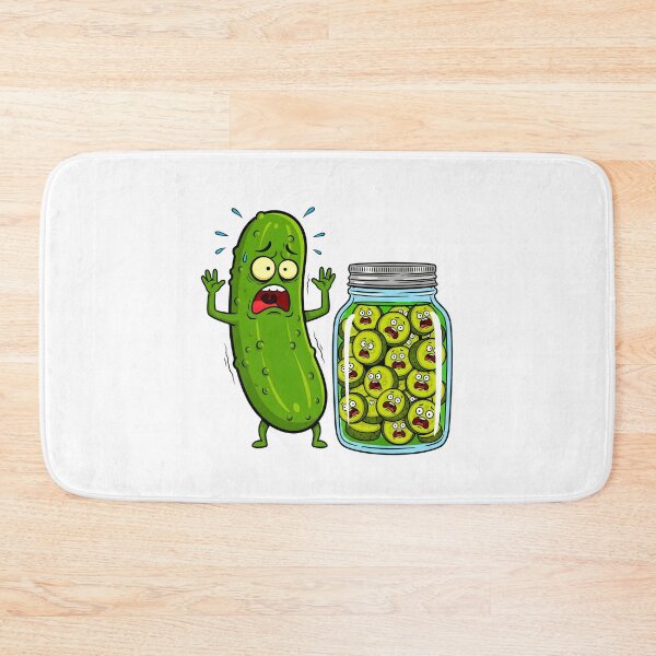 Item preview, Funny Scared Pickle – Cute & Hilarious Cartoon Veggie designed and sold by The Loved Label.