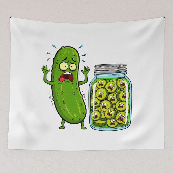 Item preview, Funny Scared Pickle – Cute & Hilarious Cartoon Veggie designed and sold by The Loved Label.