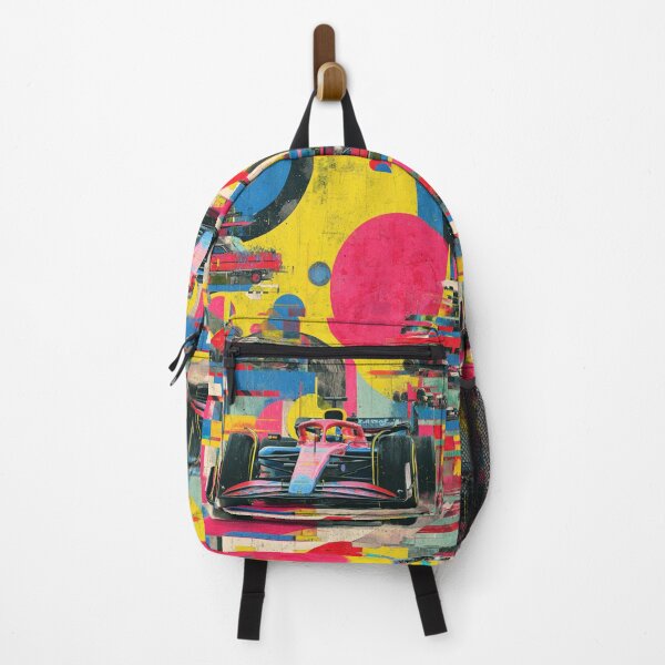 Item preview, Psychedelic twist on a Formula 1 scene with bold colours and abstract shapes Art Inspired By Nature And The Active Outdoors designed and sold by CDC40.