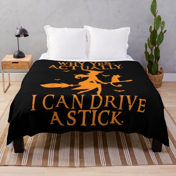 Item preview, Why Yes Actually I Can Drive a Stick Halloween Witch & Cat designed and sold by gaminnanitod.