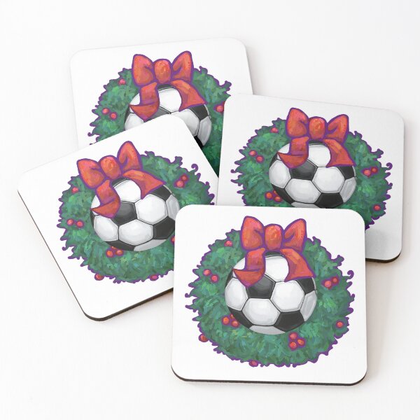 Item preview, Soccer Ball Christmas Wreath designed and sold by ImagineThatNYC.