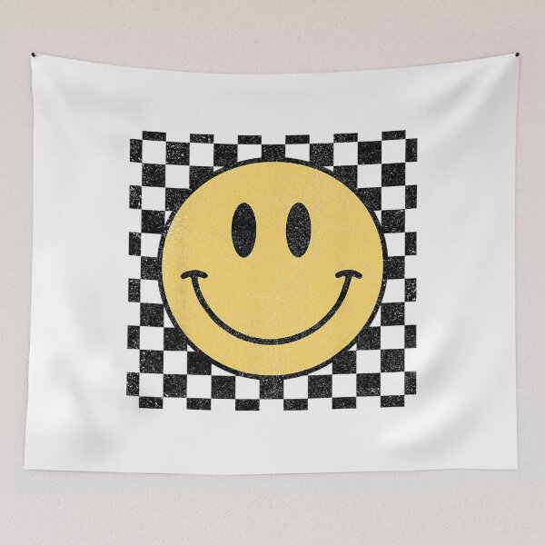 Item preview, Retro Happy Face Distressed Checkered Pattern Smile Face 		 designed and sold by druzamichisa.