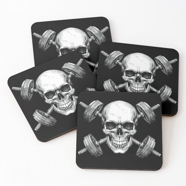 Item preview, Skull with Barbells – Hardcore Gym T-Shirt designed and sold by Maciek0.