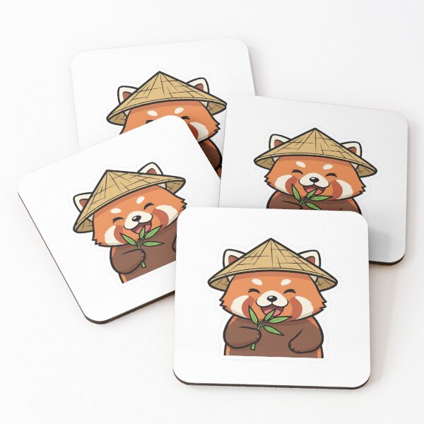Item preview, Kawaii Red Panda with Bamboo Hat - Happy Bamboo Muncher designed and sold by CoolOutlooks.
