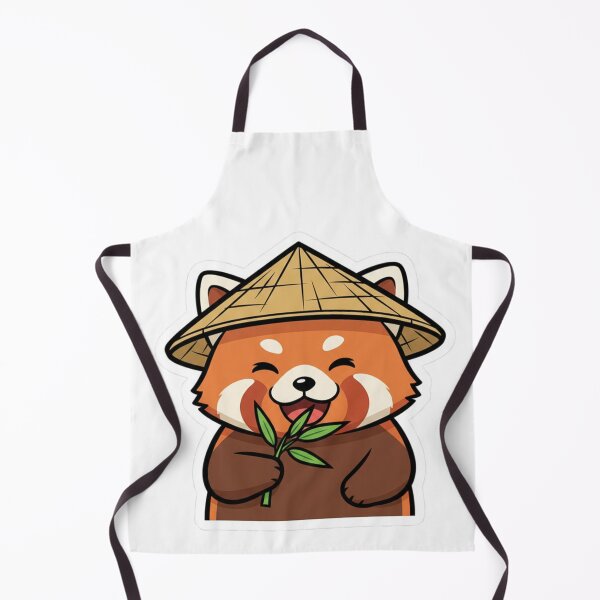 Item preview, Kawaii Red Panda with Bamboo Hat - Happy Bamboo Muncher designed and sold by CoolOutlooks.