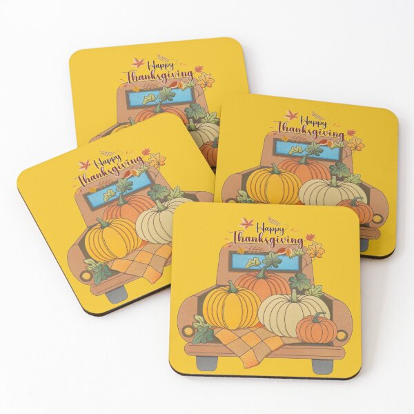 Item preview, Happy Thanksgiving Rustic Truck with Pumpkin and Autumn Leaves designed and sold by 8Q8 Style.