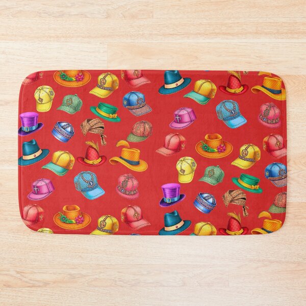 Item preview, Colorful Hats Pattern – Funky Caps, Fancy Hats & Fun Headwear Design - RED designed and sold by PAPIRO SIGLO XXI.