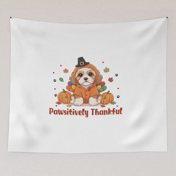 Item preview, Pawsitively Thankful Cavachon Thanksgiving Cute Fall designed and sold by The Real Life Symphony.