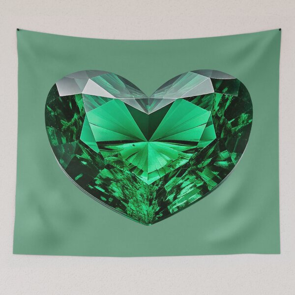 Item preview, May Birthstone - Emerald Heart Poster designed and sold by fatchairprint.