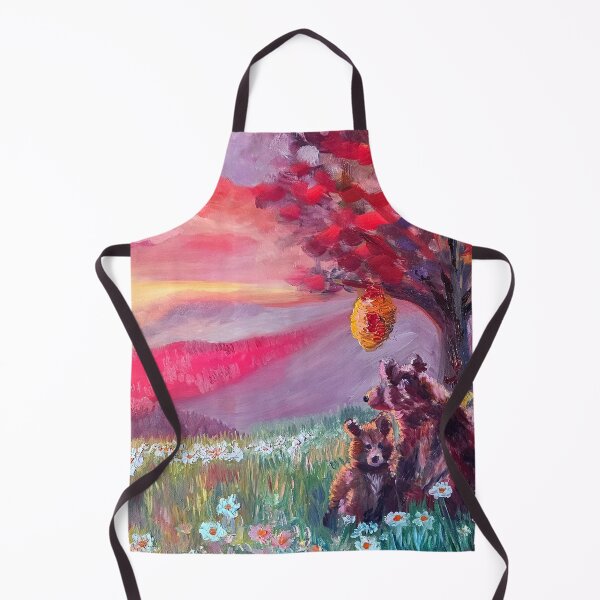 Item preview, Panoramic Sunset Field of Daisies, Mama and Baby Bear - Oil Painting Impressionist designed and sold by larrypnts.