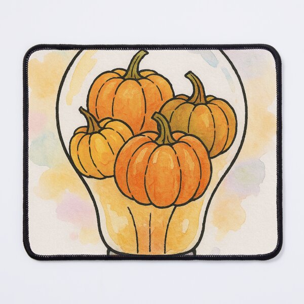 Item preview, Pumpkin Lightbulb – Watercolor Autumn Art designed and sold by KikaDP.