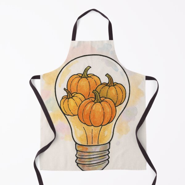 Item preview, Pumpkin Lightbulb – Watercolor Autumn Art designed and sold by KikaDP.