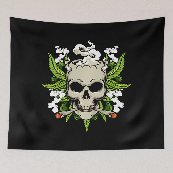 Item preview, Skull Marijuana Smoking Pot Joint Weed Skull Smoke Pullover 		 designed and sold by somilzoberh.