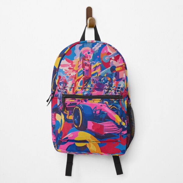 Item preview, Psychedelic twist on a Formula 1 scene with bold colours and abstract shapes Art Inspired By Nature And The Active Outdoors designed and sold by CDC40.
