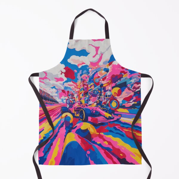 Item preview, Psychedelic twist on a Formula 1 scene with bold colours and abstract shapes Art Inspired By Nature And The Active Outdoors designed and sold by CDC40.